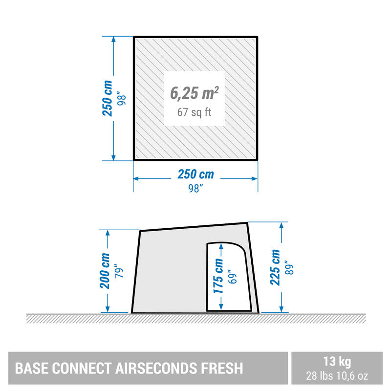 6人充氣式露營客廳帳Air Seconds Base Connect Fresh