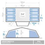 Tente gonflable de camping - Air Seconds 8.4 F&B - 8 Places - 4 Chambres  pour les clubs et collectivités