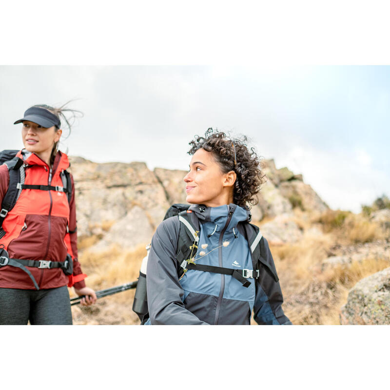 DECATHLON Damen Wanderjacke - QUECHUA honiggelb MH500 Bergwandern Wasserdicht