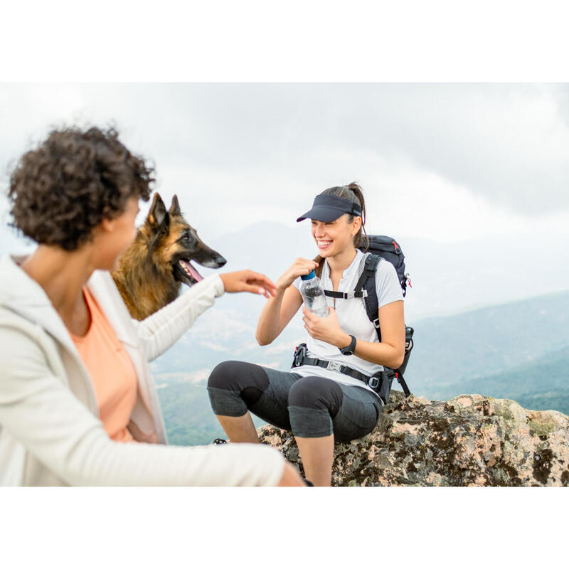 Mallas de montaña y trekking 3/4 rodilleras reforzadas Mujer Quechua FH500 negro