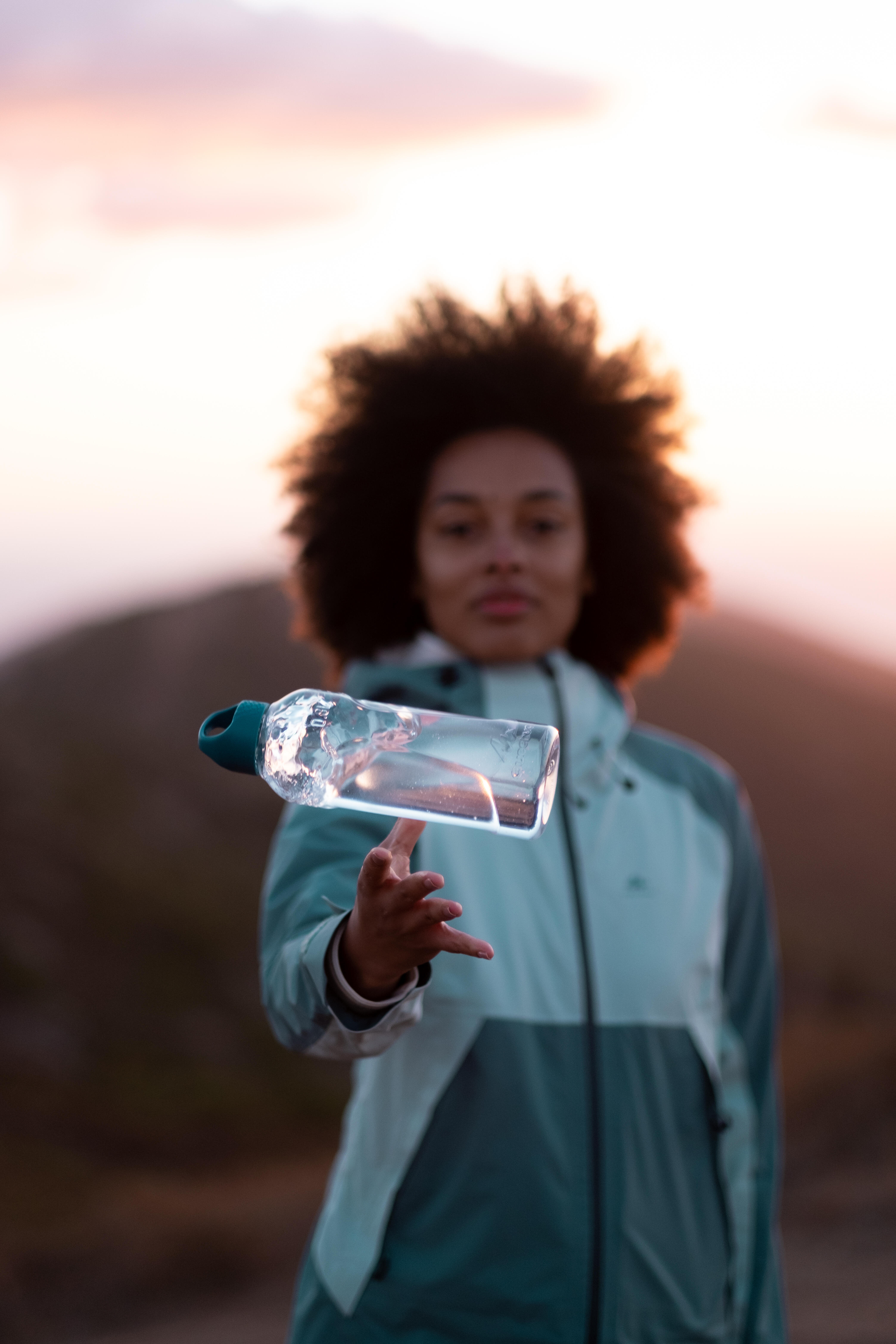 0.8 L Plastic Hiking Water Bottle - MH 100  - QUECHUA