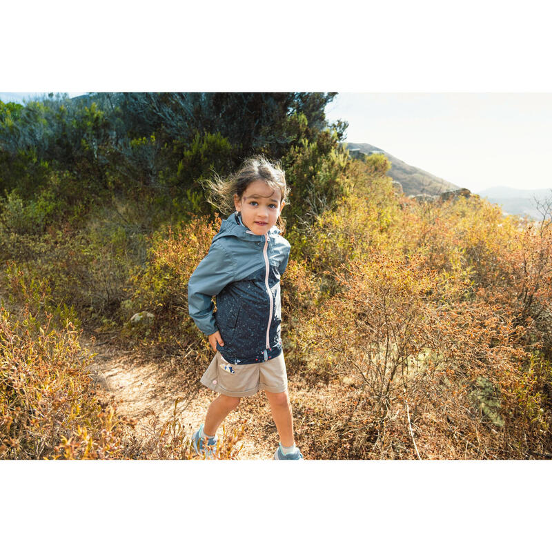 Veste imperméable de randonnée enfant 2-6 ans, MH100 zip bleue
