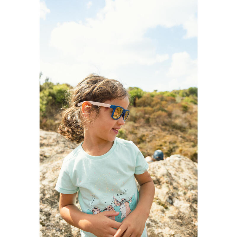 Wandel T-shirt MH100 fosforescerend turquoise kinderen 2-6 jaar