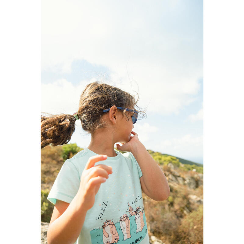 Wandel T-shirt MH100 fosforescerend turquoise kinderen 2-6 jaar