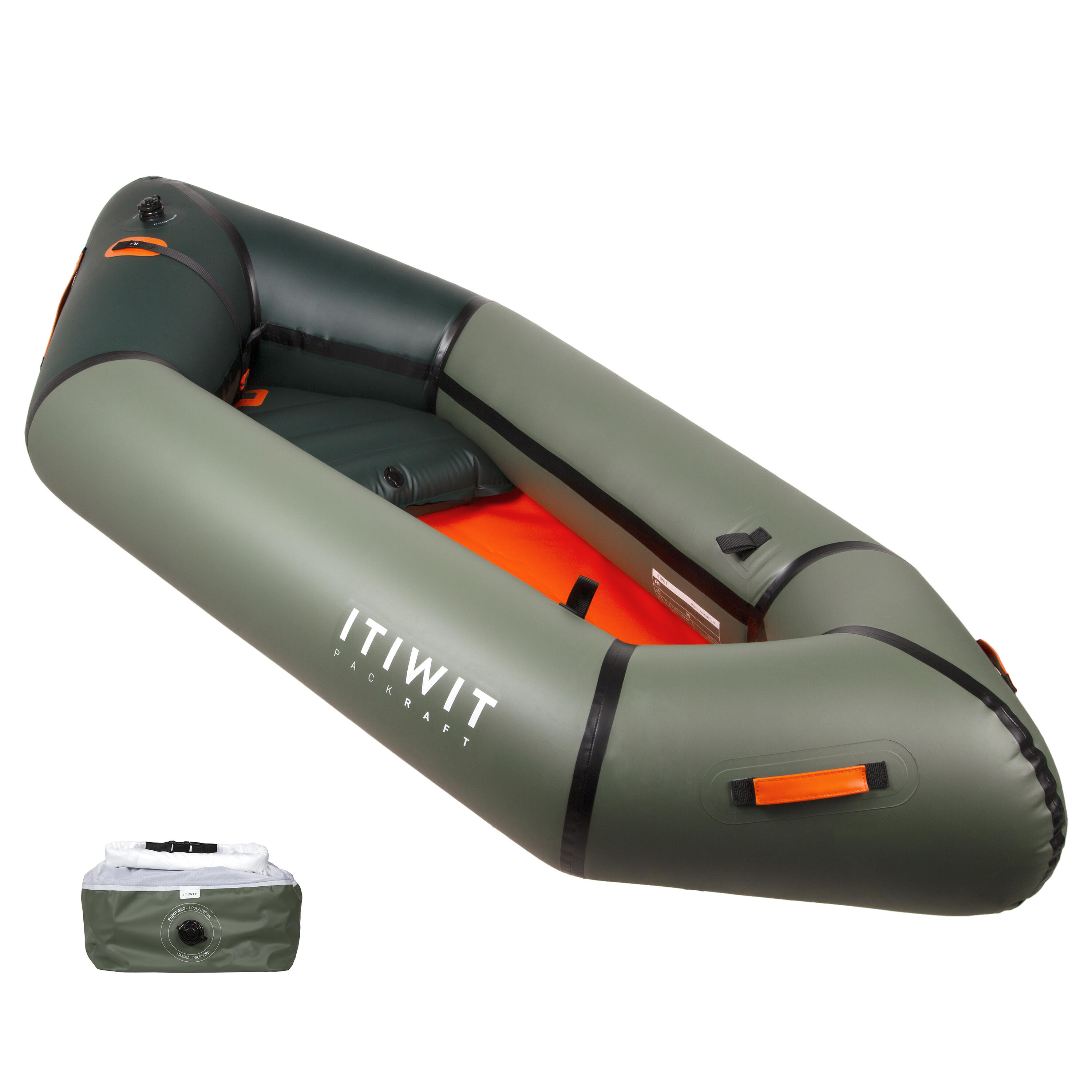 Packraft 100 Kayak Gonflable Tpu Riviere 1 Place - ITIWIT