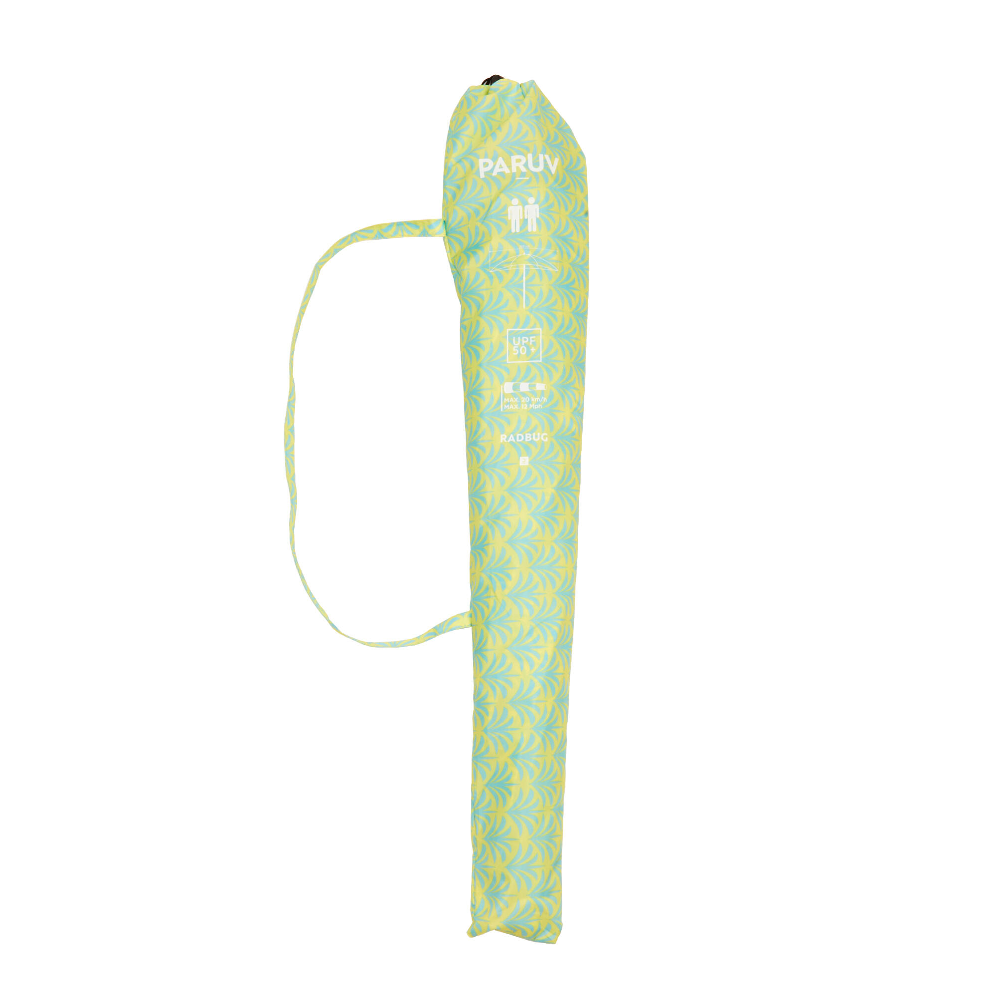 PARUV 160 BEACH PARASOL UPF 50+ 2 PLACES - SKY BLUE PRINT 6/9