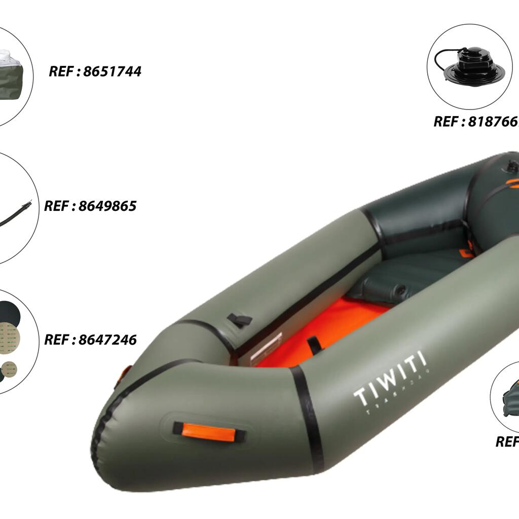 Kajak Packraft 100 aufblasbar Fluss TPU 1-Sitzer - PR100