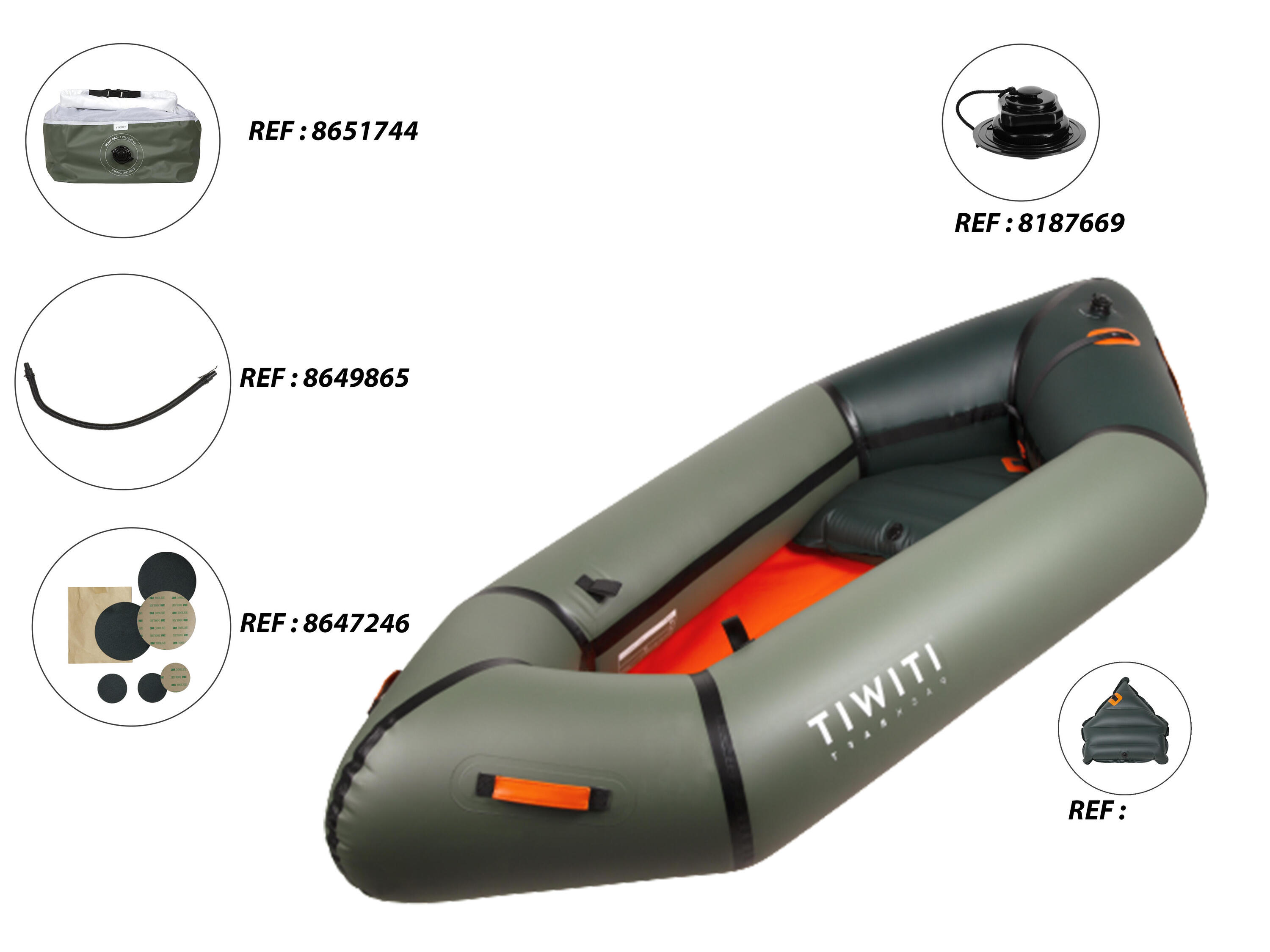 Packraft 100 Inflatable River Kayak TPU 1P - PR100 7/18