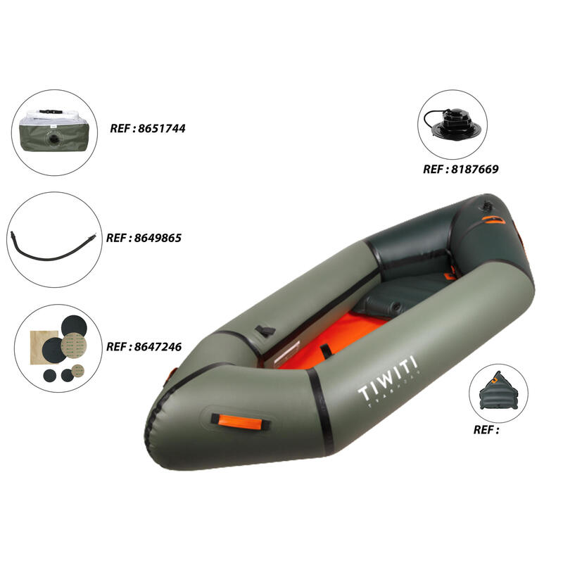 Kajak Packraft 100 aufblasbar Fluss TPU 1-Sitzer - PR100