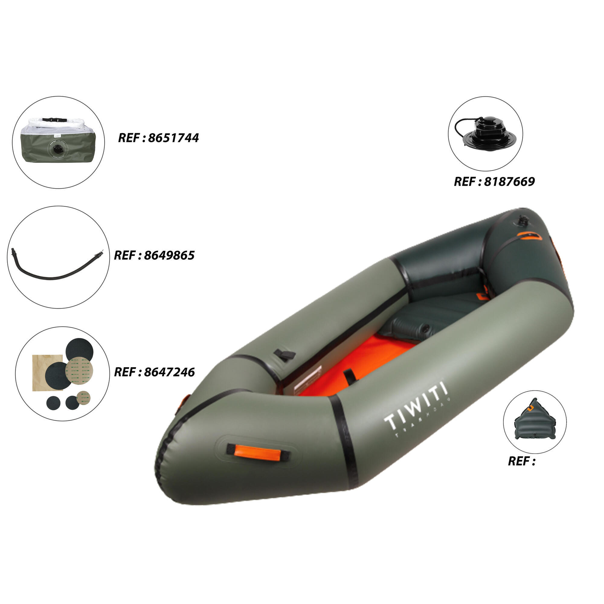 Packraft 100 kayak fluviale gonfiabile in TPU a 1 posto - PR100