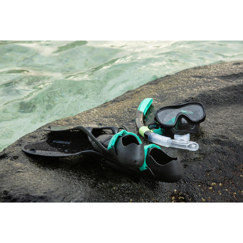 Kit snorkel Adulto Subea negro/verde