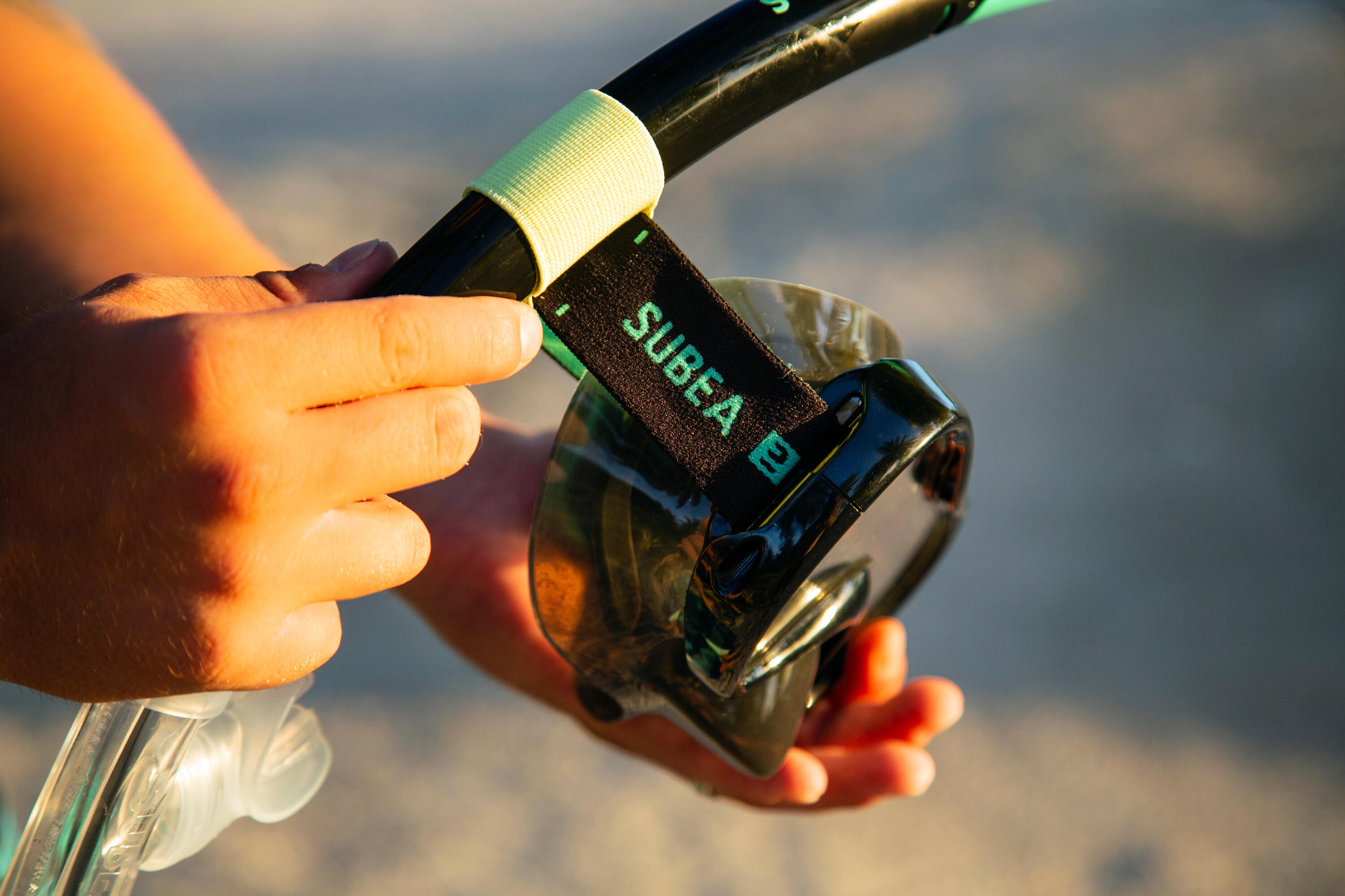 Kit snorkeling adulto R'GOMOOVE nero-verde 13/14