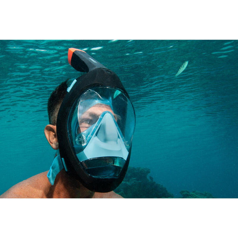 Máscara de snorkel Easybreath 900 Adulto Azul, permite compensar oídos