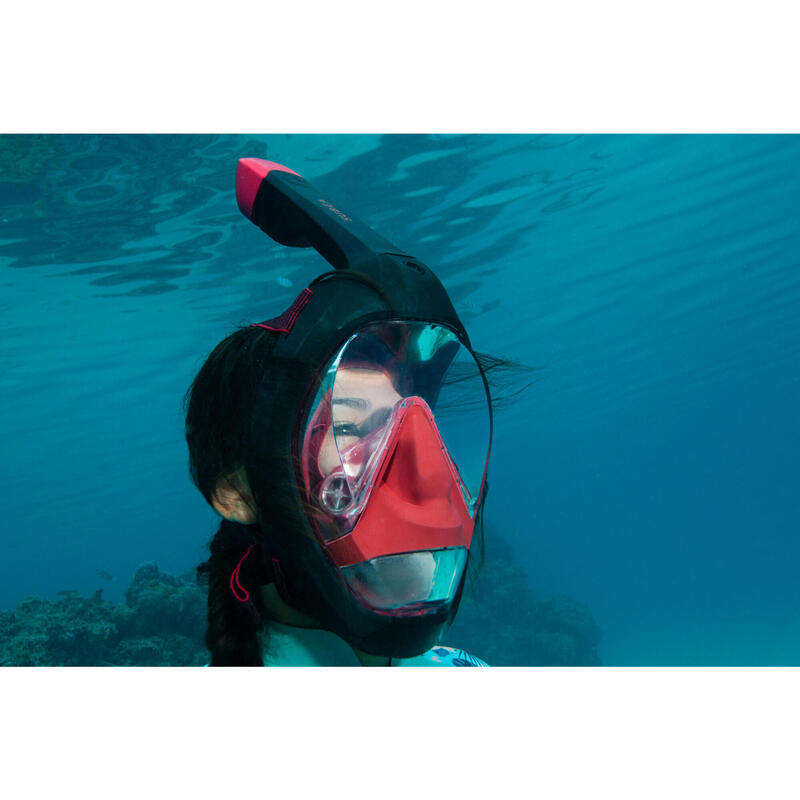 Maschera snorkeling immersione adulto EASYBREATH 900 rossa