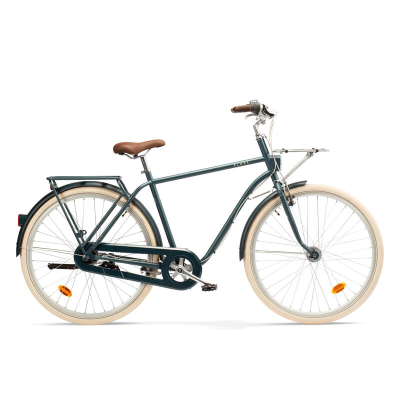 Vélo de ville Elops 520 cadre haut kaki + support smartphone