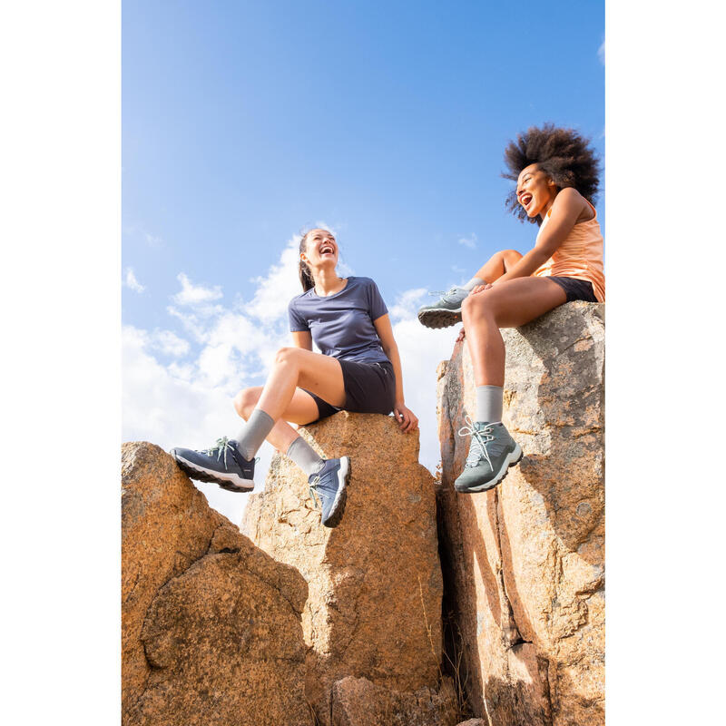 Waterdichte schoenen voor bergwandelen dames MH500 blauw