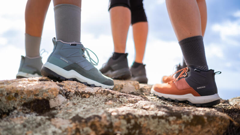 Chaussures imperméables de randonnée montagne - MH500 MID sépia - femme