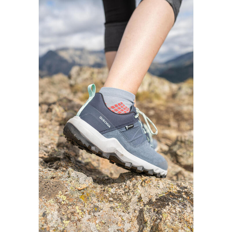 Chaussures imperméables de randonnée montagne - MH500 bleu - femme