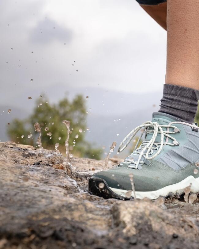 Scarpe da trekking donna MH500 MID impermeabili verdi