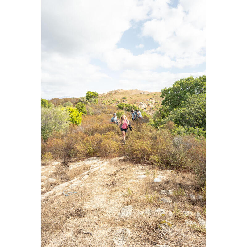 Wandershirt Damen kurzarm Bergwandern - MH100 rosa