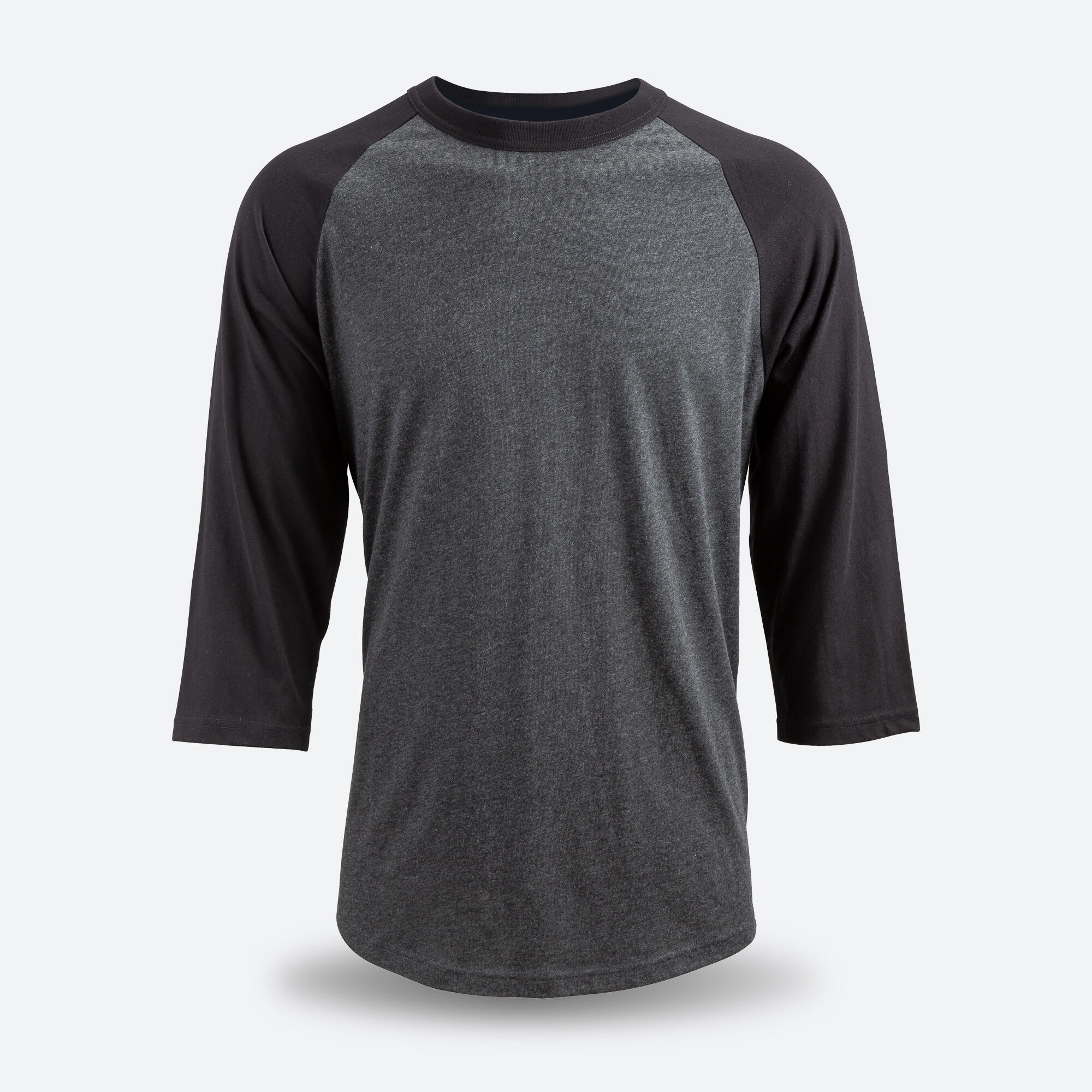 POLERA DE BEISBOL HOMBRE BA550 GRIS NEGRO Decathlon