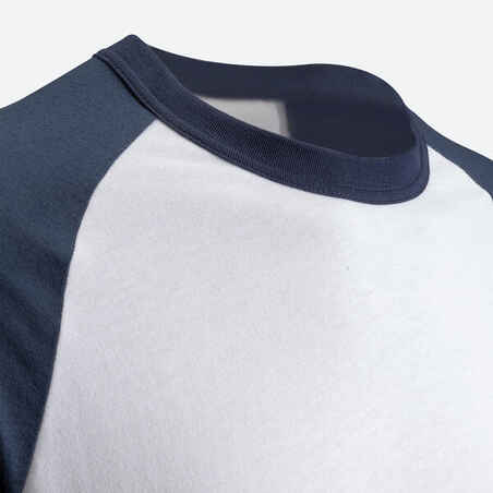Vyriški marškinėliai „Kipsta BA550“, balti, mėlyni