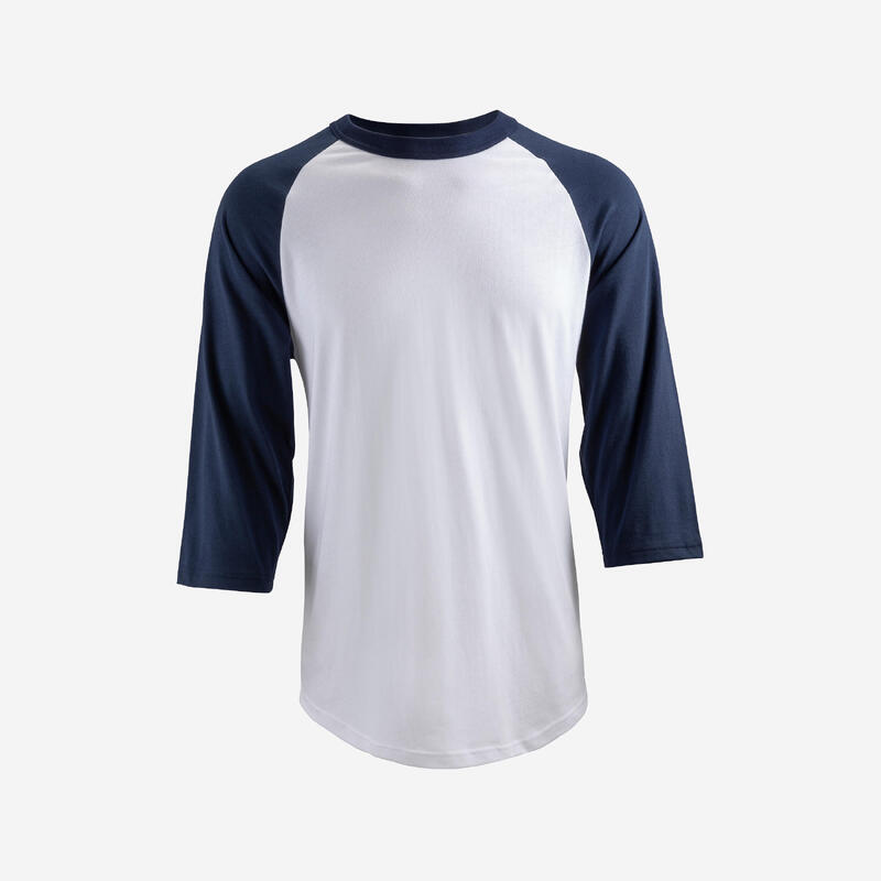 T-shirt de Basebol para Homem Kipsta BA550 Branco e Azul