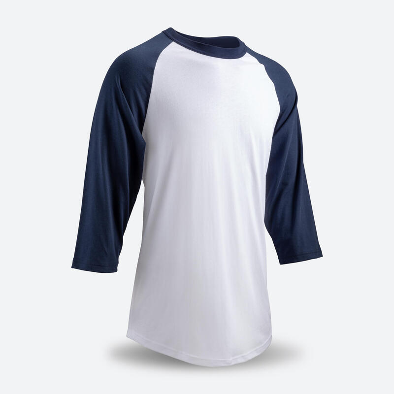 T-shirt de Basebol para Homem Kipsta BA550 Branco e Azul