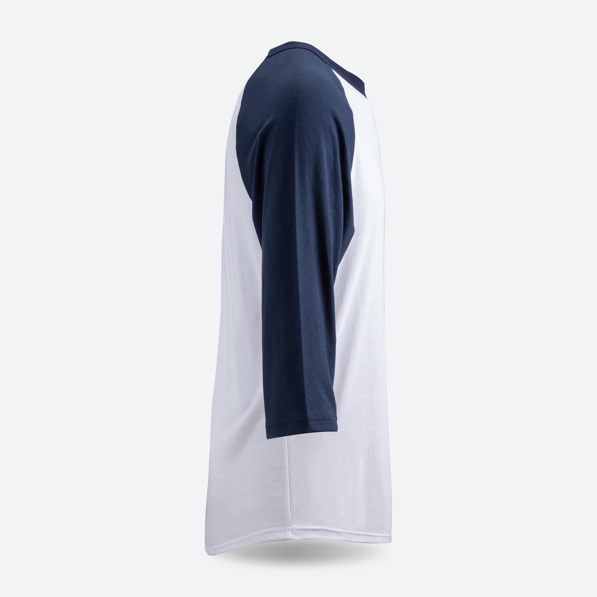 Men's/Women's Baseball Long Sleeve T-Shirt - BA550 white blue