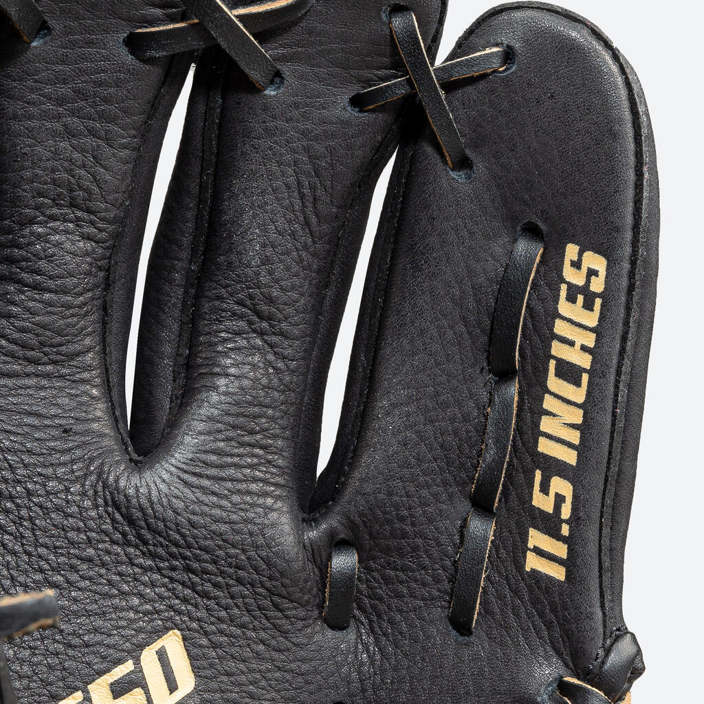 Baseball-Handschuh Erwachsene Rechtswerfer - BA550 schwarz 