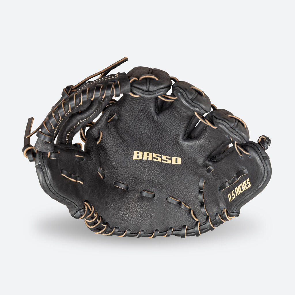 Baseball-Handschuh Erwachsene Rechtswerfer - BA550 schwarz 