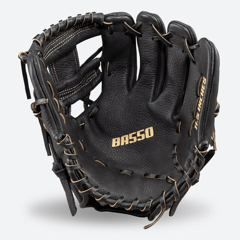 Baseball-Handschuh Erwachsene Rechtswerfer - BA550 schwarz 