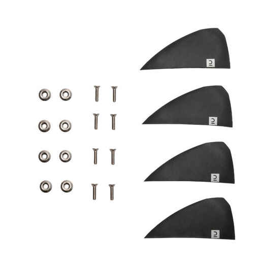 
      4 universālo dvīņu tipa kaitsērfinga dēļu spuru komplekts
  