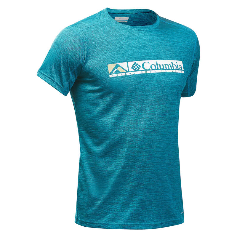 Camiseta montaña y trekking manga corta Hombre Columbia Alpine Chill azul