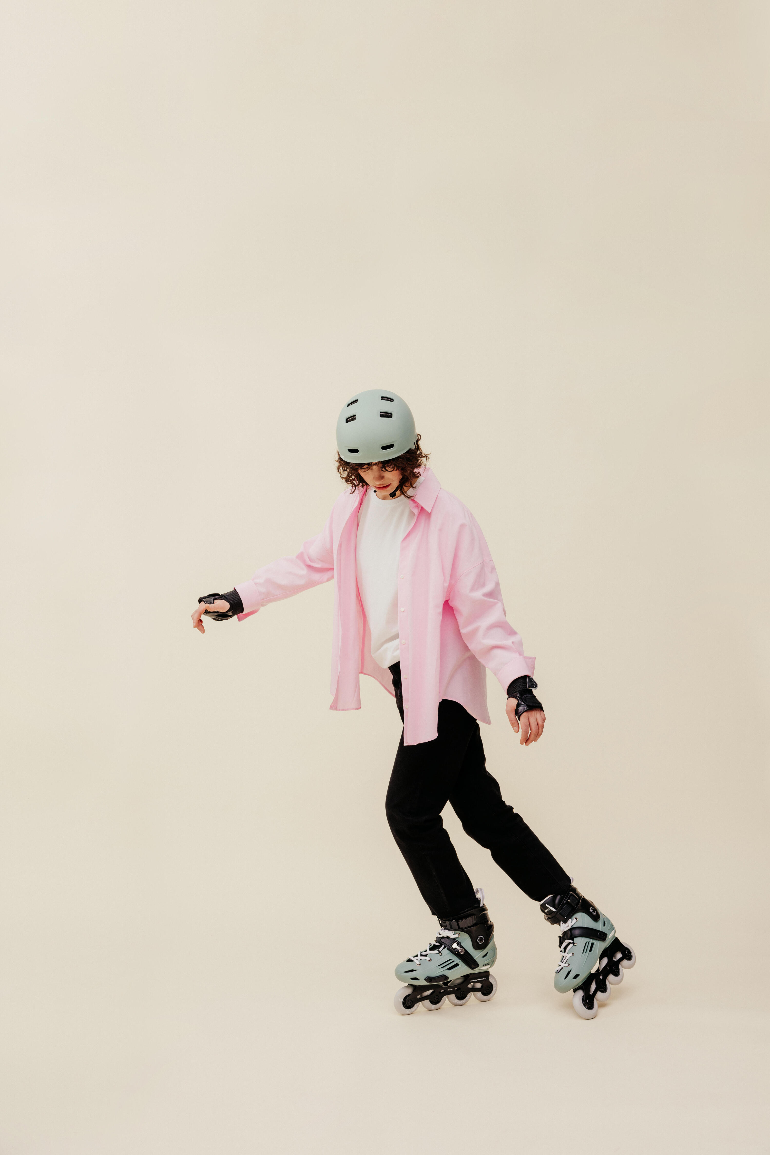 Freeride skates voor volwassenen MF500 Light Khaki 15/15