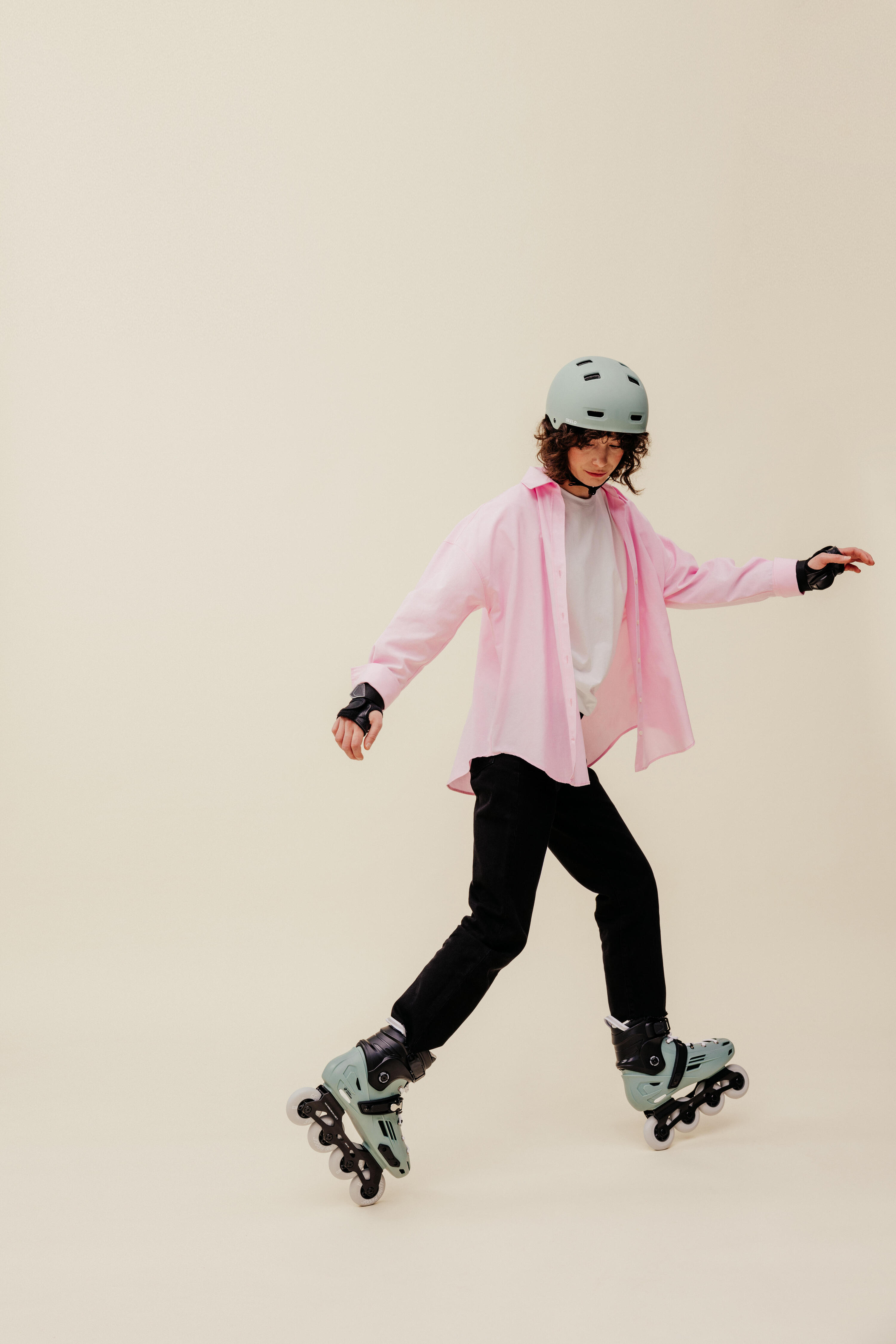 Freeride skates voor volwassenen MF500 Light Khaki 11/15