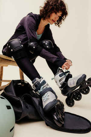 حذاء تزلج FIT500 بعجلات مصفوفة للنساء - رمادي ثلجي
