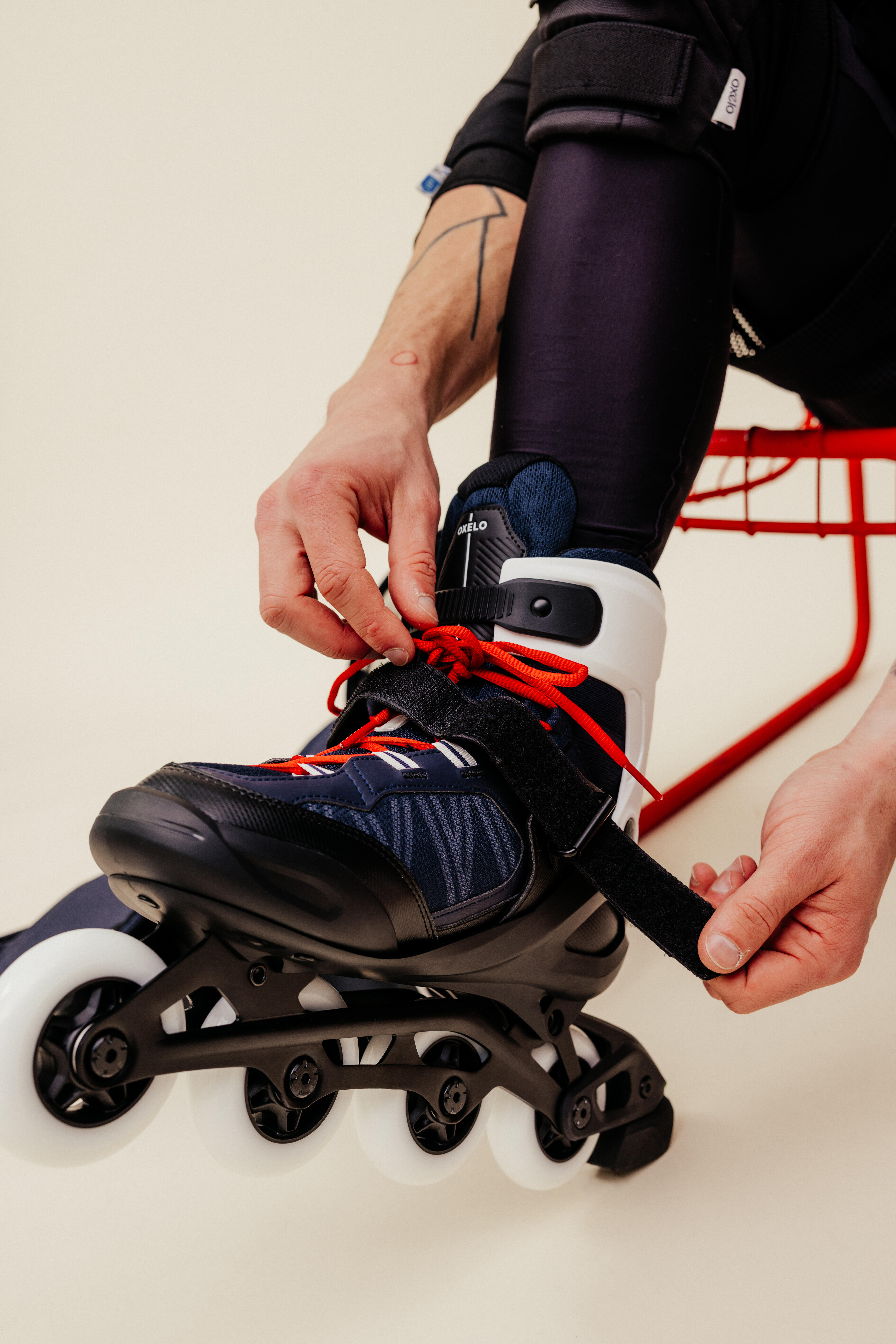 Inline Fitness Skates - Fit 500 Blue/Red - OXELO