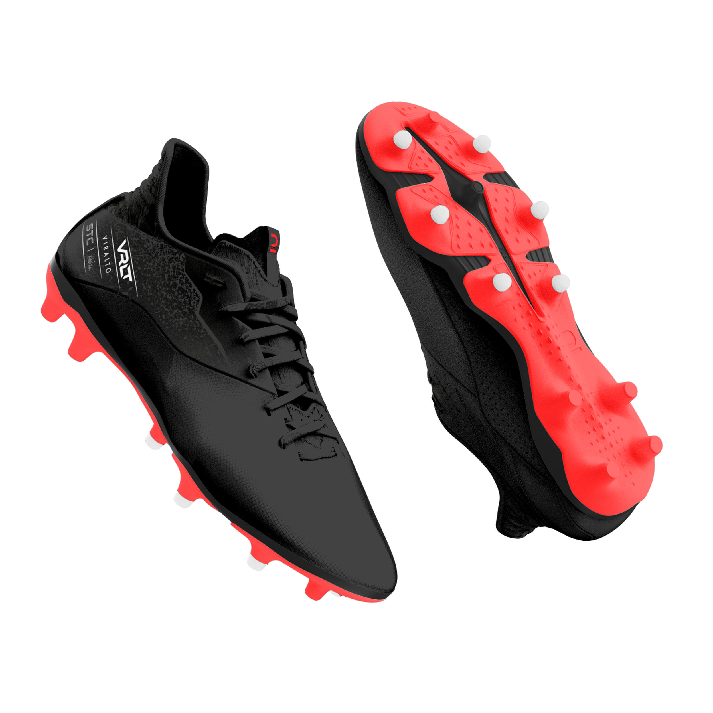 Chaussures de soccer – Viralto 1 FG noir/rouge - KIPSTA