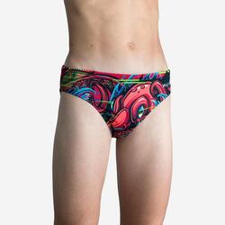 MAILLOT DE BAIN SLIP WATER POLO GARCON OCTOPUS ROUGE