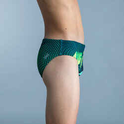 BOYS' WATER POLO SWIMMING BRIEFS - SHARK GREEN