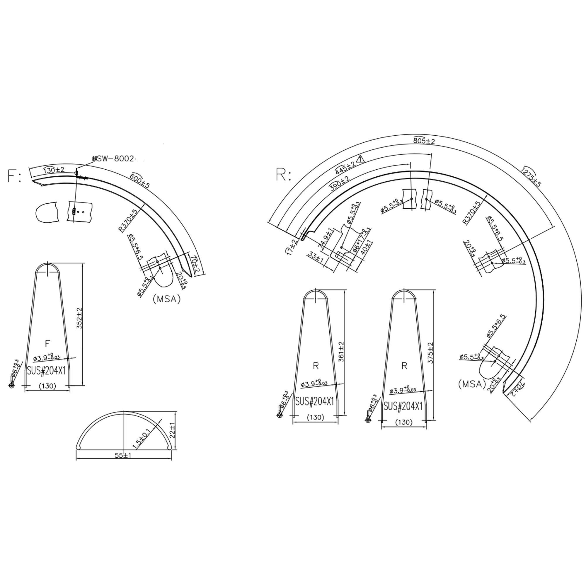 Set spatborden voor fiets 28 inch Elops 100 zwart 2/2