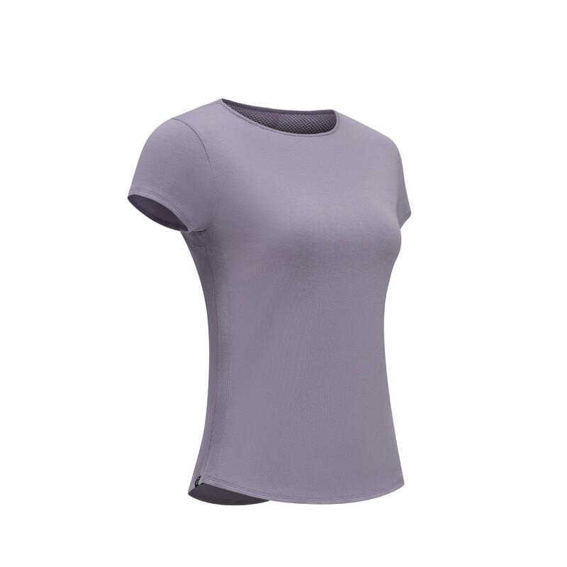 女款皮拉提斯與溫和健身T恤520 - 紫色