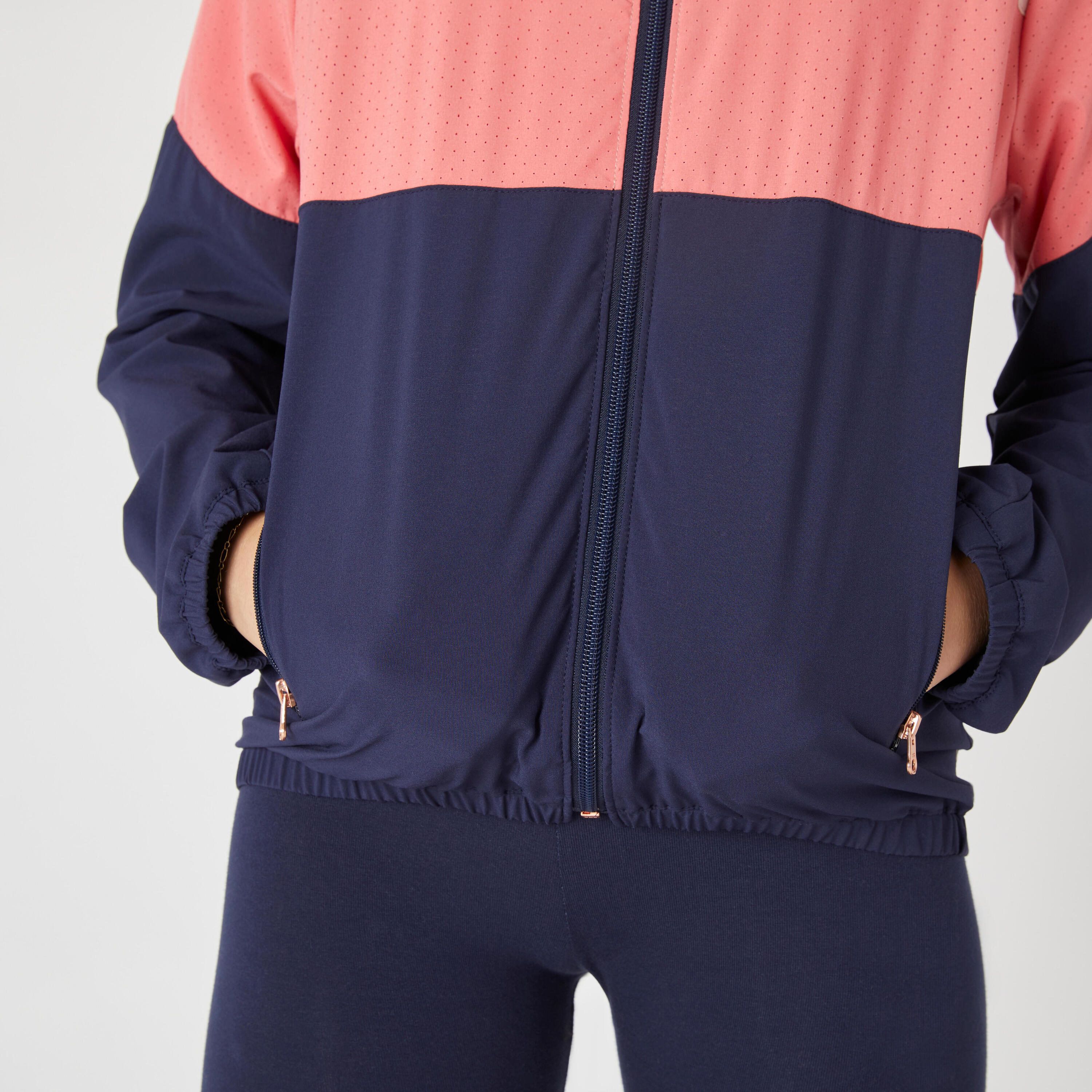 Girls' Multisport Lightweight Breathable Jacket - Blue/Navy/Pink 6/7