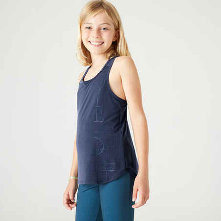 Camiseta sin mangas transpirable niña - 500 azul marino - Decathlon