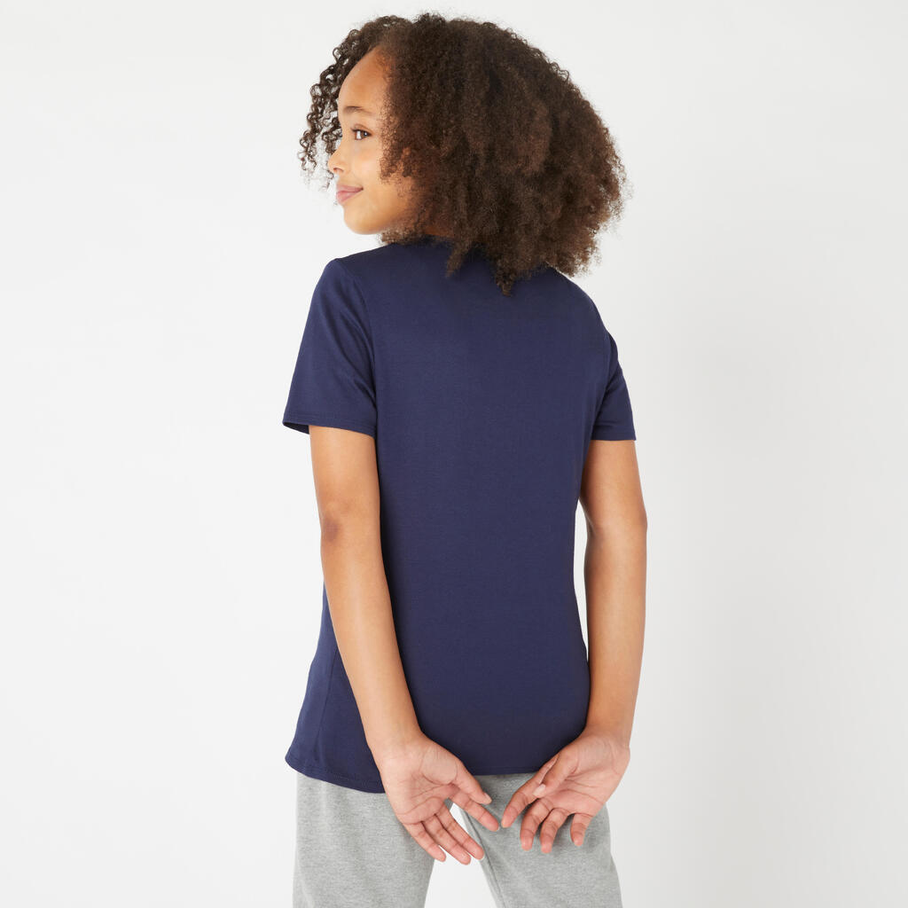 T-shirt enfant coton basique vert clair imprimé