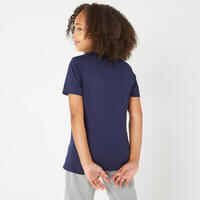 Kids' Basic Cotton T-Shirt - Navy Blue Print