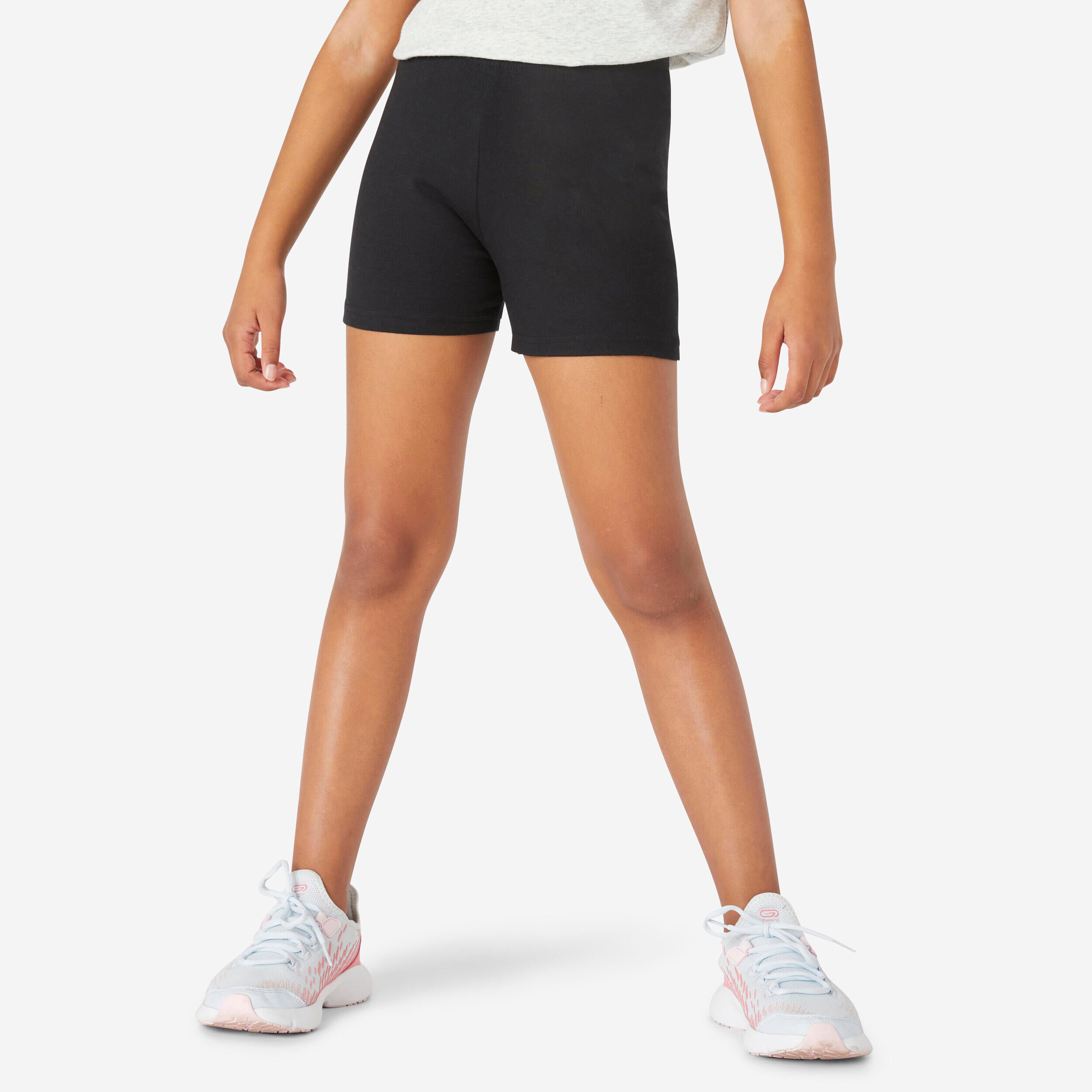 DOMYOS Girls' Basic Cotton Shorts - Black