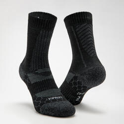 美麗諾羊毛中筒跑步襪 - 黑色