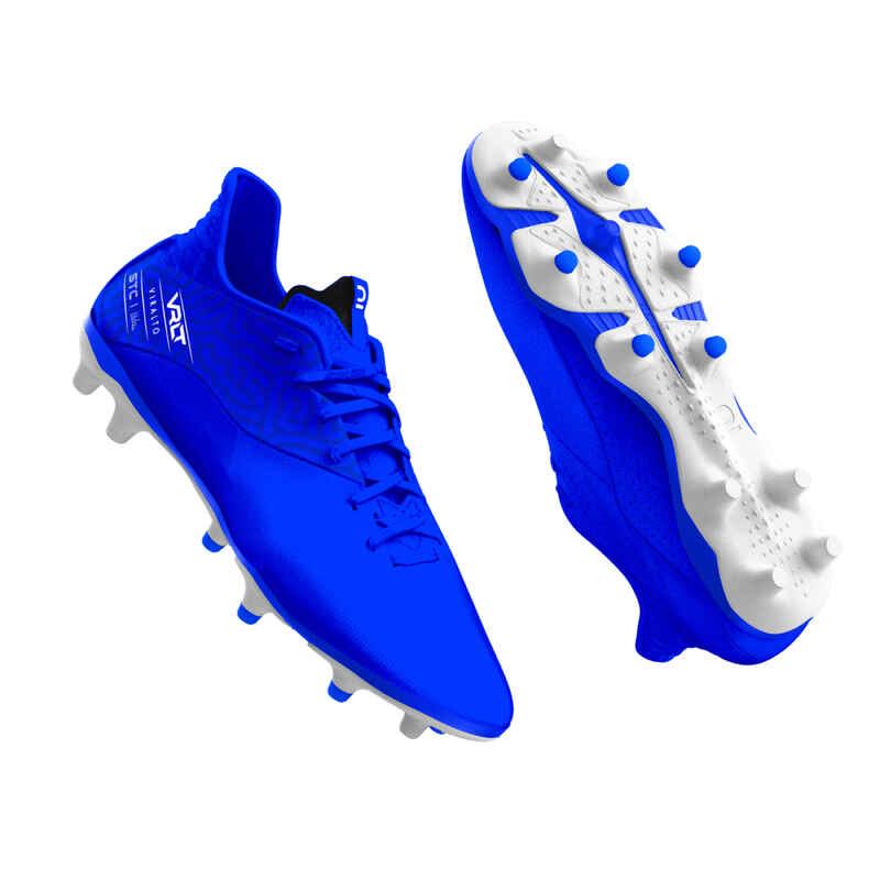 Kids' Lace-Up Football Boots Viralto I FG - Blue/White